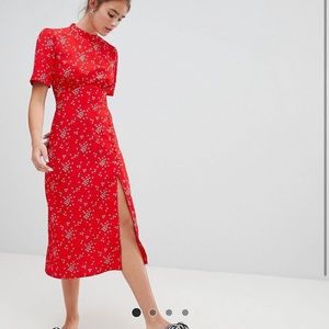 ASOS design. Midi Tea dress w/ buttons & stars.